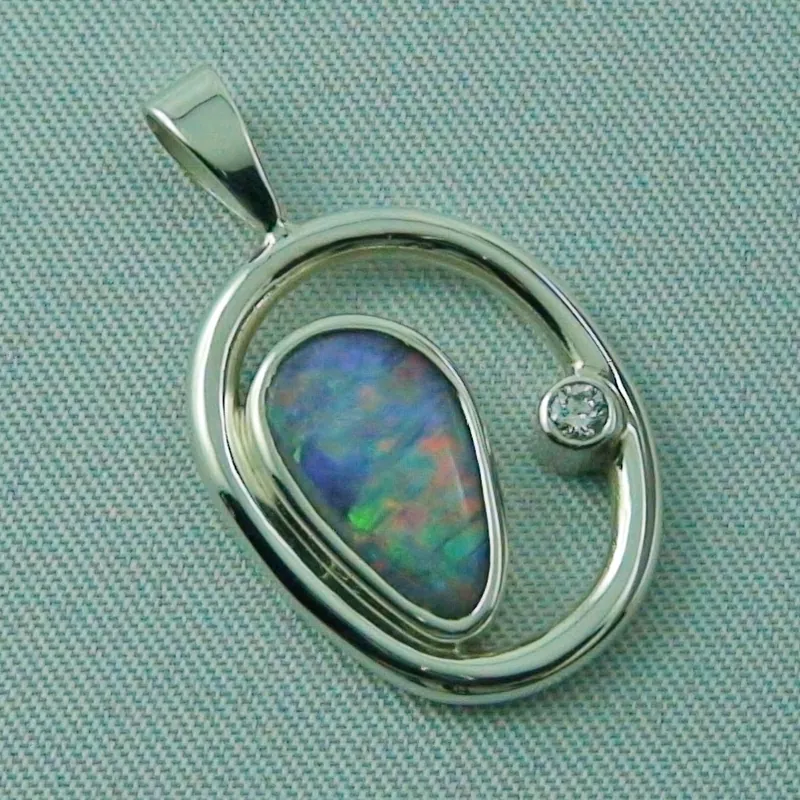 925er Opal-Silberanhänger mit 1,97 ct Boulder Opal und 0,05 ct Diamant