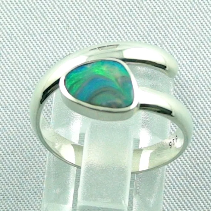 925er Sterling Silberring Black Picture Opal 0,56 ct