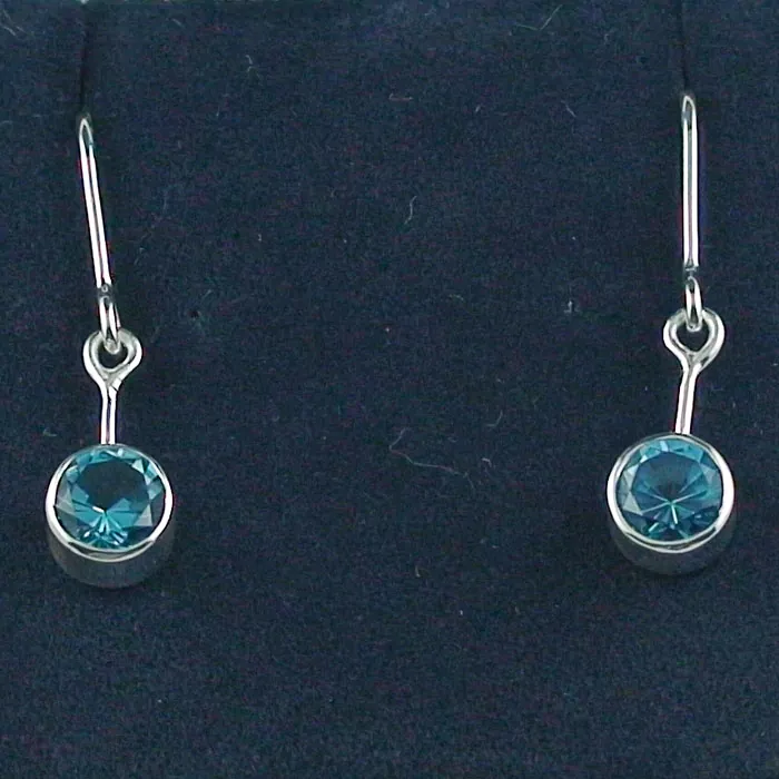 Blautopas Ohrhänger, 935er Silber Ohrringe