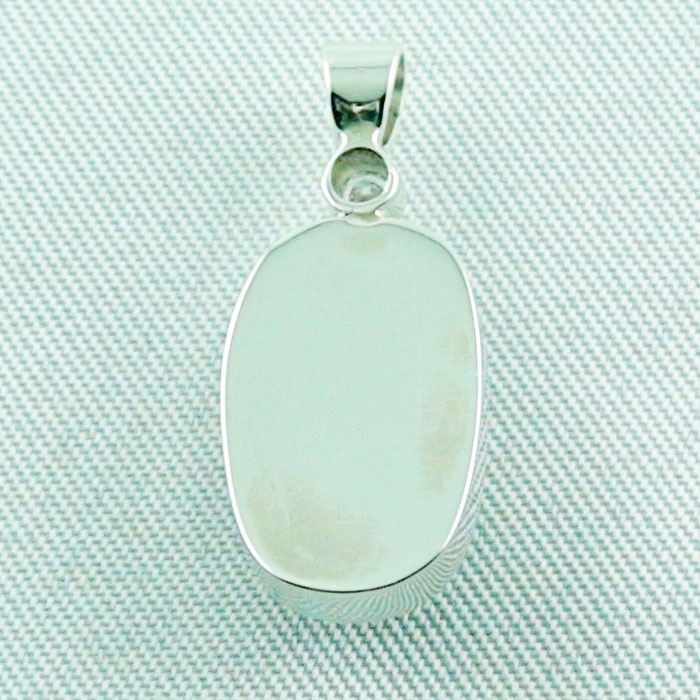 Massiver 925er Silber-Opalanhänger mit 3,59 ct Welo-Opal u. Diamant 0,05 ct