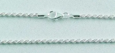 🦚 Silberkette 42 – 90 cm – 925er Sterling Silber Silber-Kordel, Collierkette