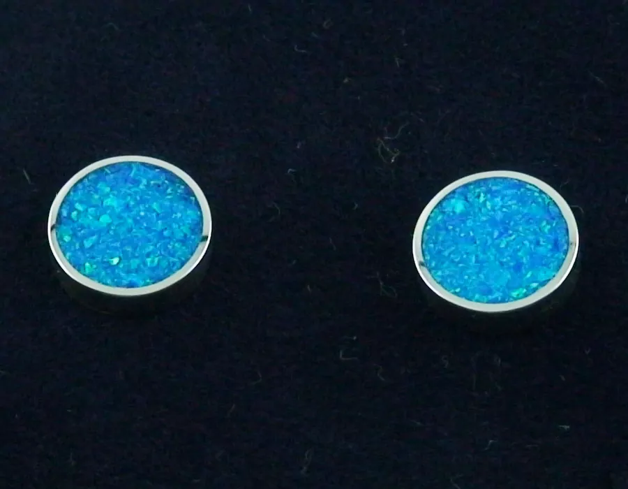Ohrringe Silber 935 ocean blue Opal Inlay Ohrstecker