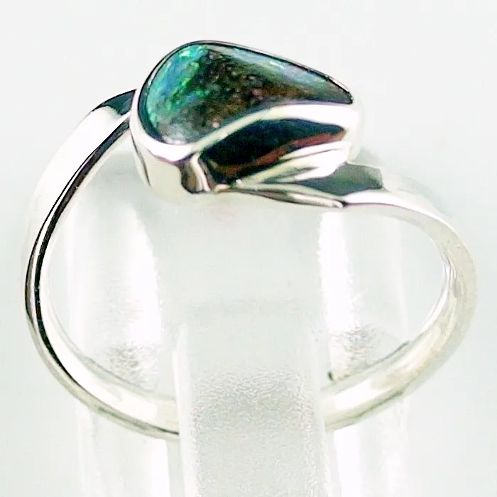 Opal Ring aus 935er Silber mit Multicolor 1,39 ct.Boulder Opal