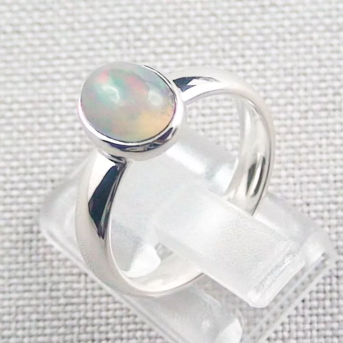 935er Silberring mit 1,41 ct. Welo Opal Opalring Multicolor 4,71 Gr.