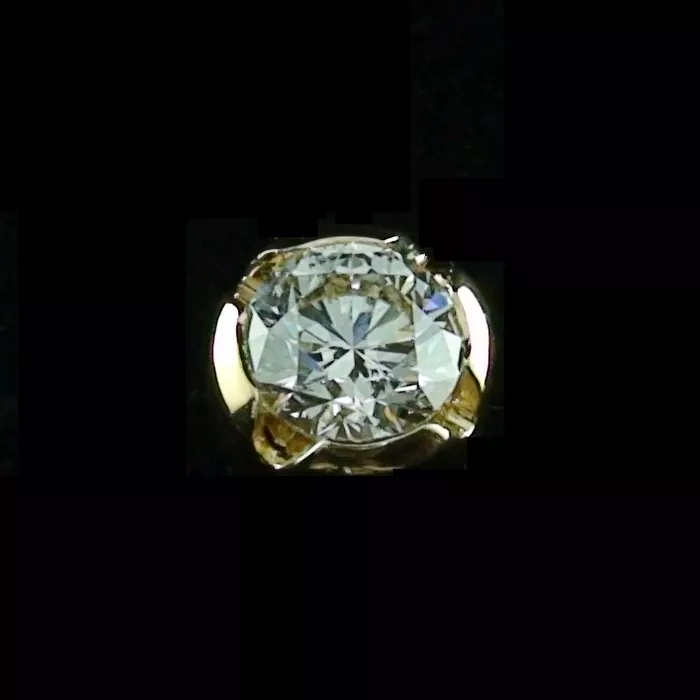 18k 750er Gelbgold Singleohrstecker Herrenohrring mit Diamanten 0,51 ct