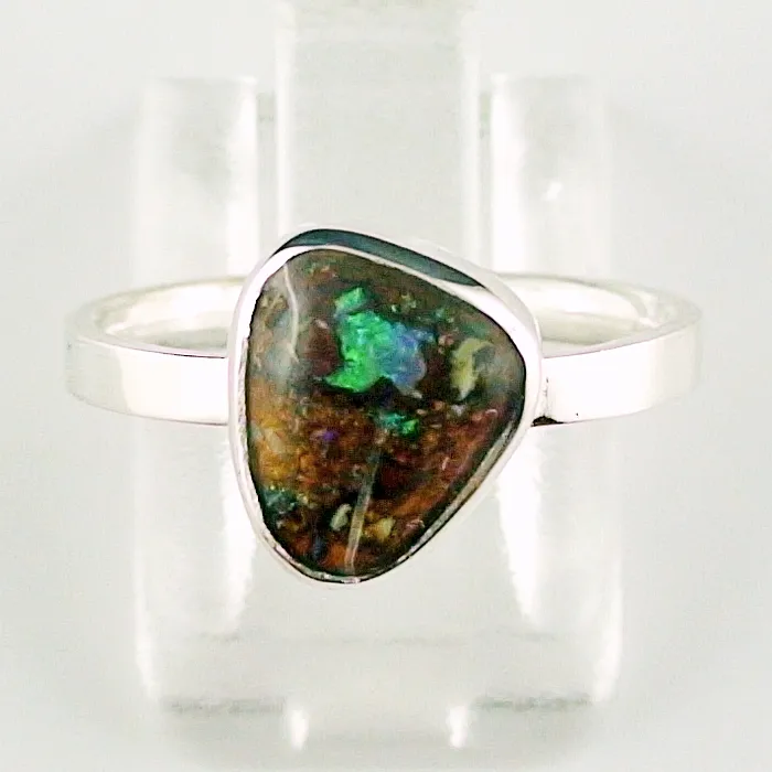 Opal Ring aus 935er Silber mit 2,19 ct. Boulder Opal