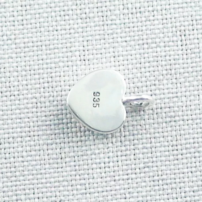Herzanhänger 1,00 ct White Opal Silberanhänger 0,87 gr. & 925er Silberkette