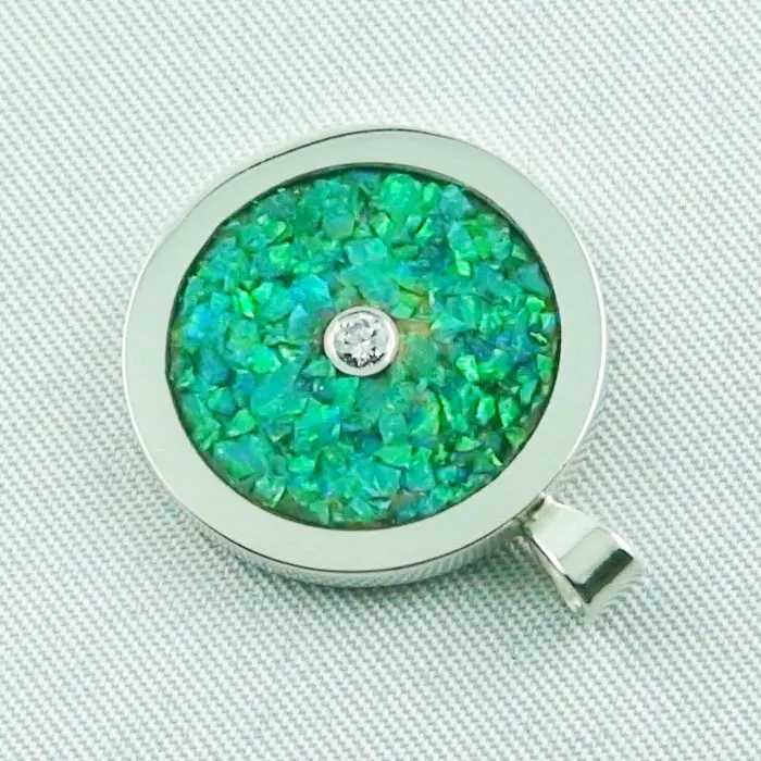 konfiguriere deinen Opal Inlay Silber-Anhänger mit Diamant