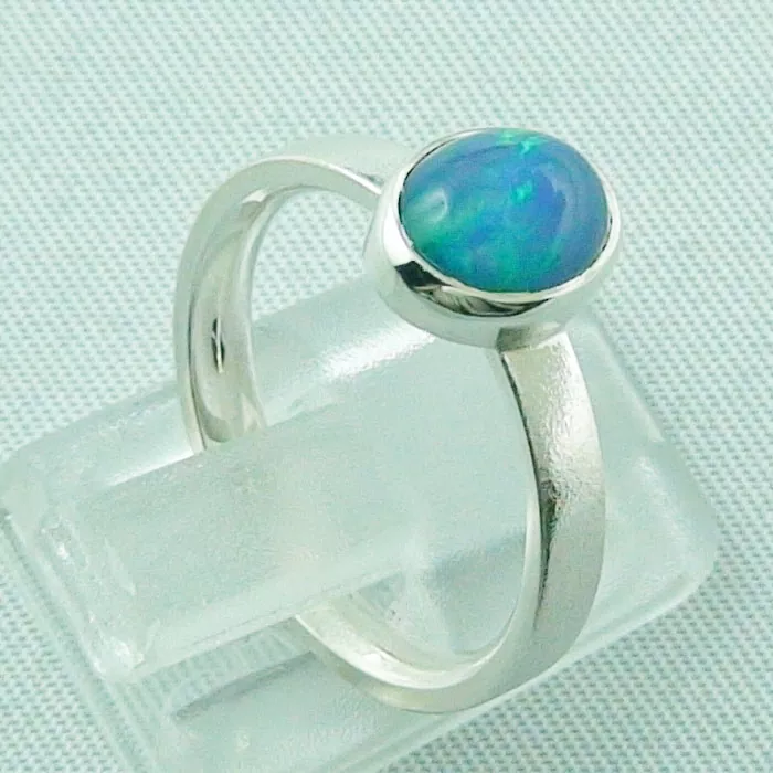 Blauer 1,14 ct Welo Opal Ring aus 925er Sterling Silber