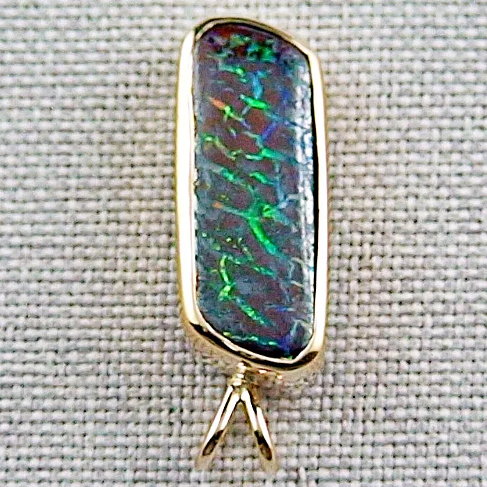 Goldanhänger 9,14 ct Boulder Matrix Opal 18k Opalanhänger Multicolor