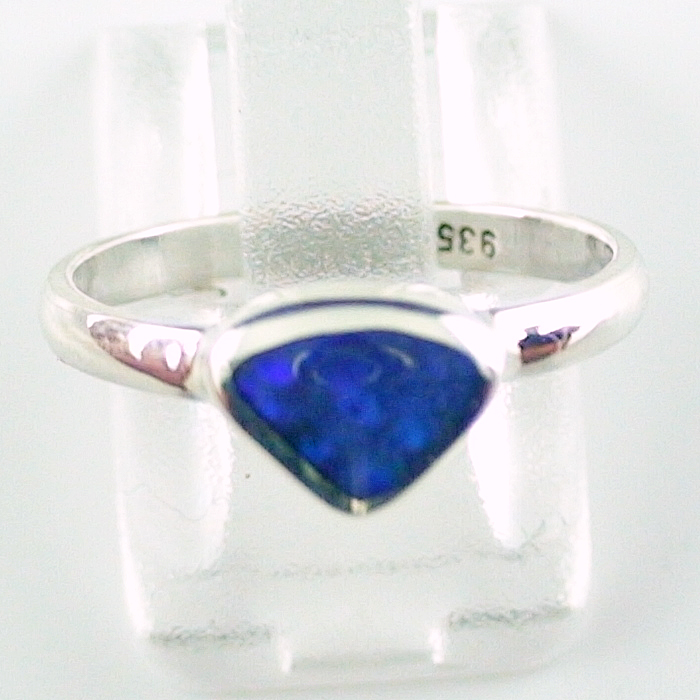 Opal Ring aus 935er Silber mit blauem 0,60 ct. Black Opal