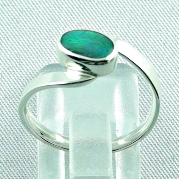 925er Sterling Silber Ring mit Top GEM Black Opal 1,03 ct - Silberring mit Opal