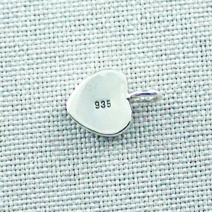Herzanhänger 0,91 ct White Opal Silberanhänger mit 925er Silberkette