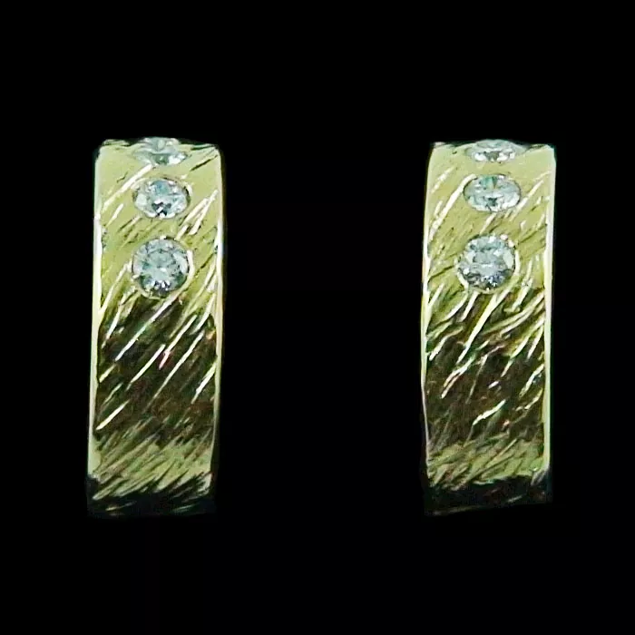 Ohrringe Gold Creolen mit 5 Diamanten zus. 0,25 ct