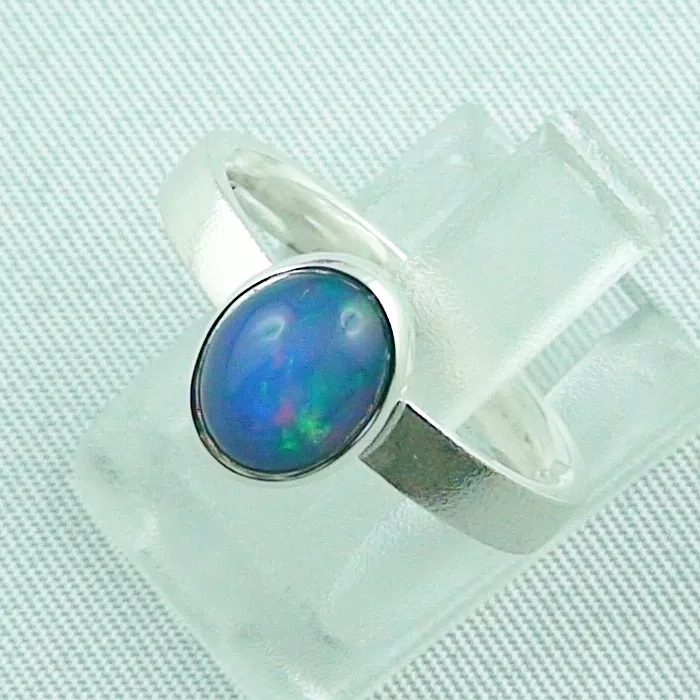 Blauer 1,14 ct Welo Opal Ring aus 925er Sterling Silber