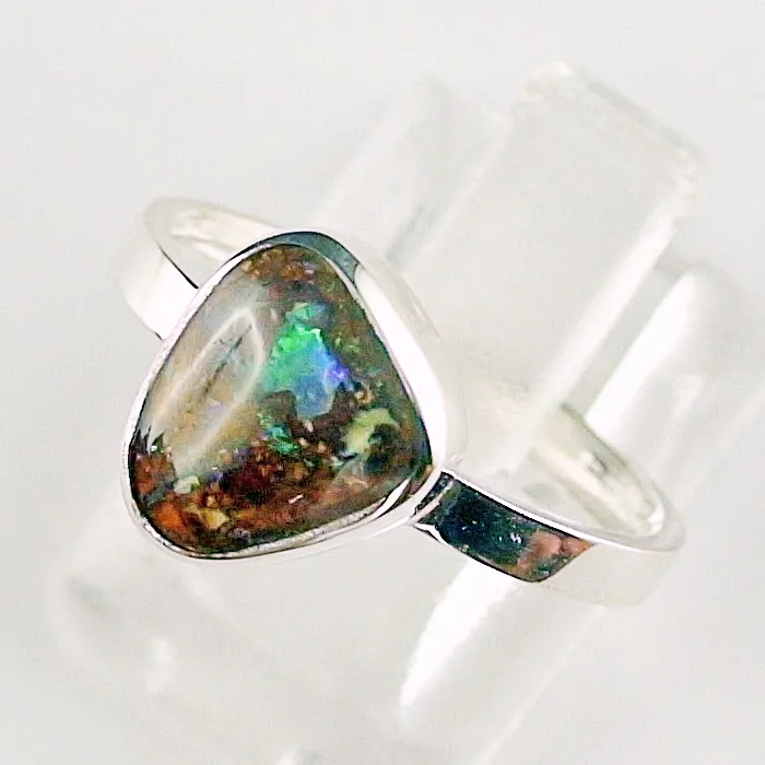 Opal Ring aus 935er Silber mit 2,19 ct. Boulder Opal