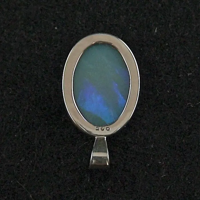 Silberanhänger mit 3,05 ct Black Crystal Opal & Kette 70 cm