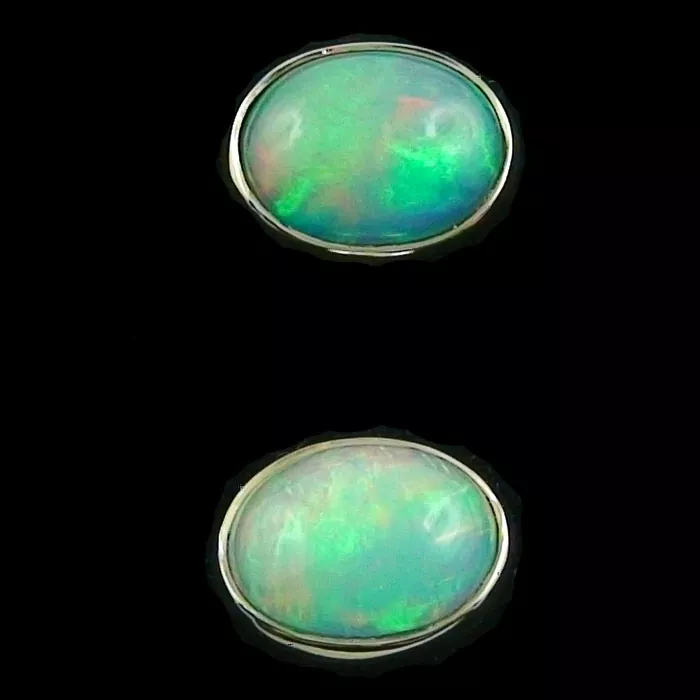 Echte Opal-Ohrringe aus 18k 750er Gold mit 3,45 ct Welo Opalen - Damenohrring Ohrstecker mit Welo Opal