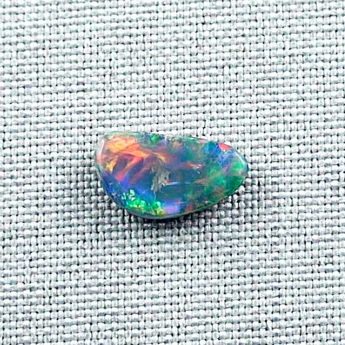 🦚 1,50 ct Black Crystal Opal Brillant Multicolor Vollopal Lightning Ridge