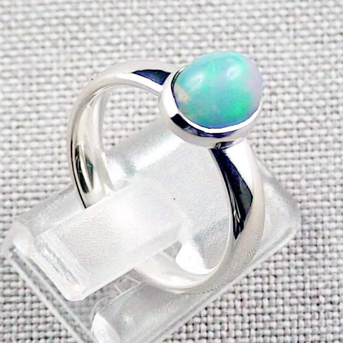 935er Silberring mit 1,41 ct. Welo Opal Opalring Grün Multicolor