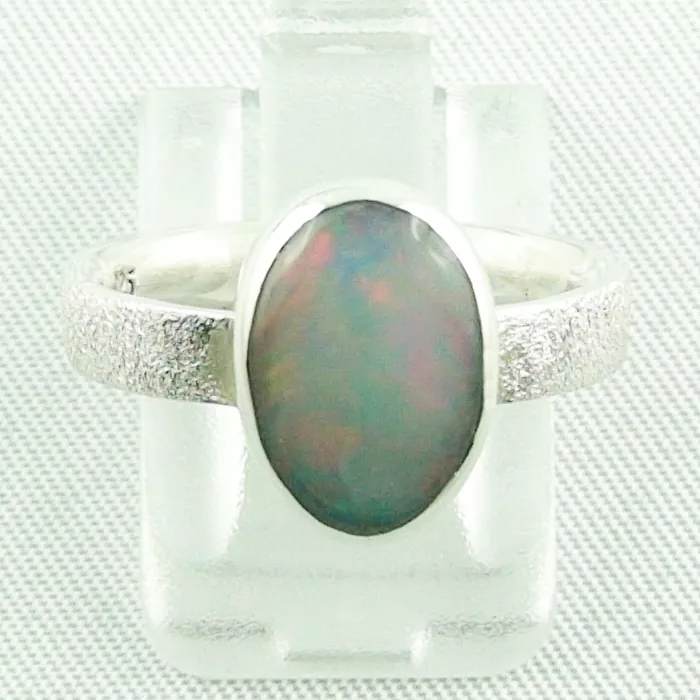 Massiver Verlobungsring mit 1,52 ct Welo Opal Icefrosted Silberring