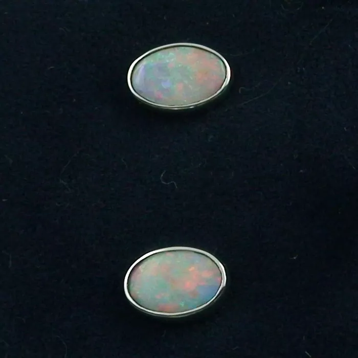 925er Silber-Opalohrringe mit Weißopalen Opal-Ohrstecker
