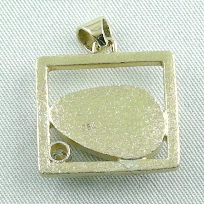 Massiver 18k Gelbgoldanhänger mit White Opal, Diamant